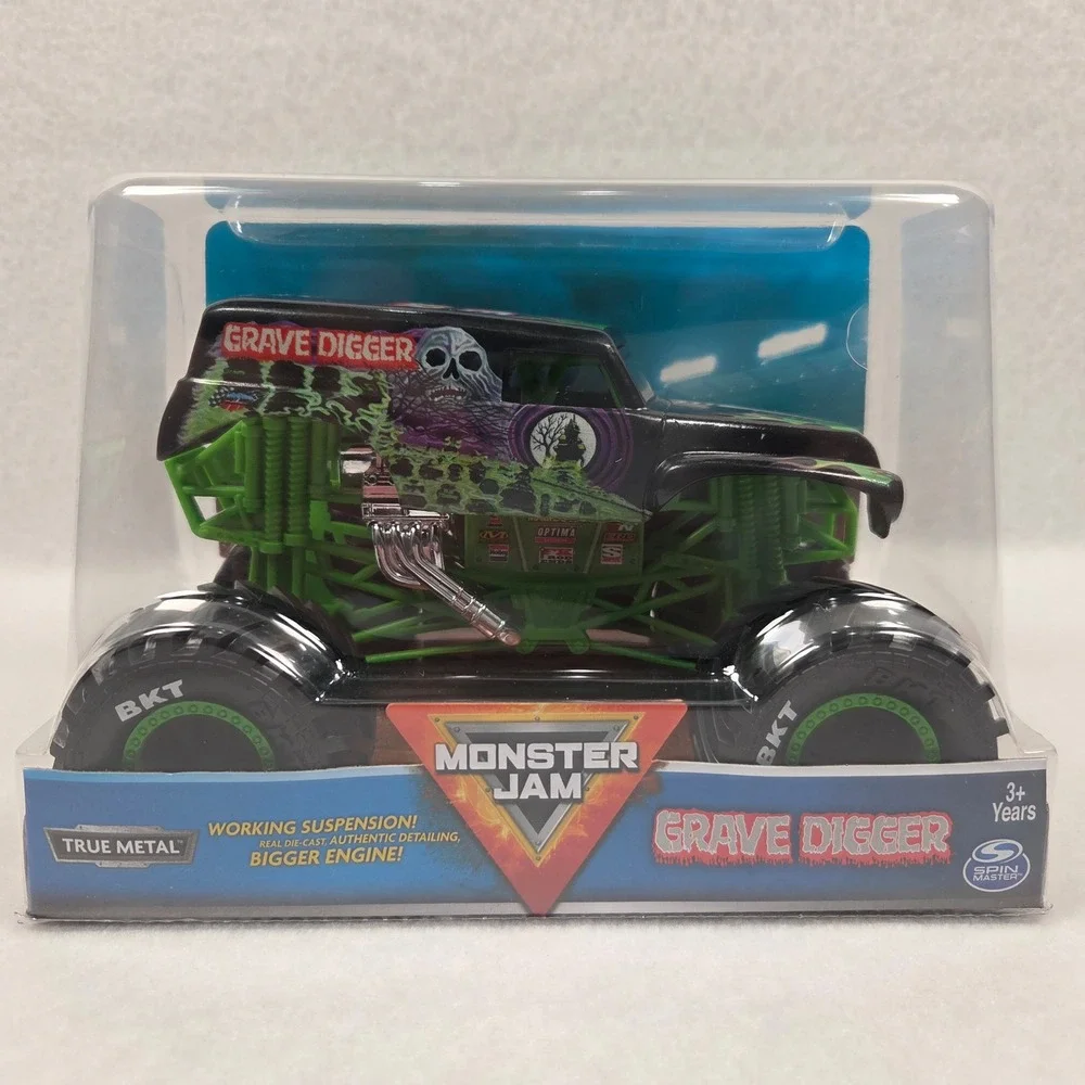Monster Jam Grave Digger Truck 1/24 Black Green Diecast True Metal Spin Master